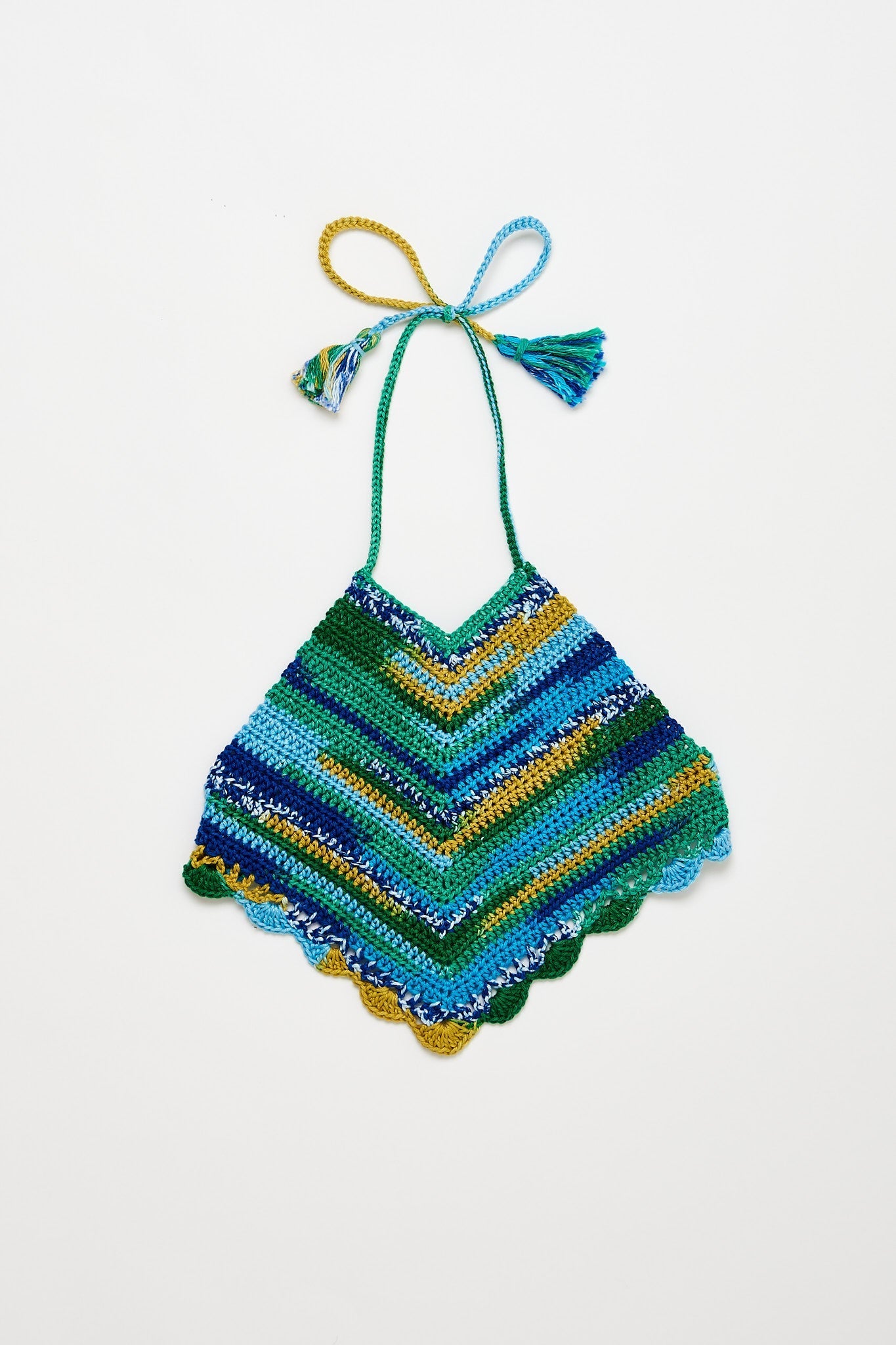 Multicolor Crochet Top Blue Tops Maison Mangostan 