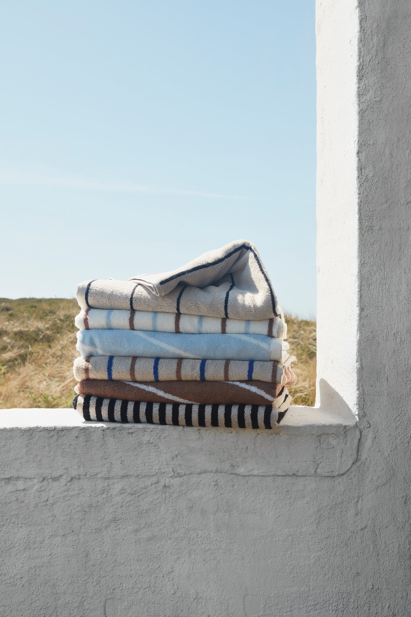 Raita Towel - 70x140 cm - Cloud / Caramel Towel OYOY 