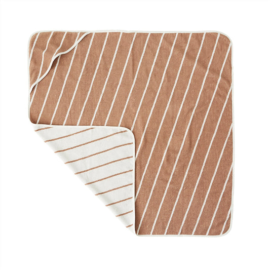 Raita Hooded Towel - Cloud / Caramel Towel OYOY 