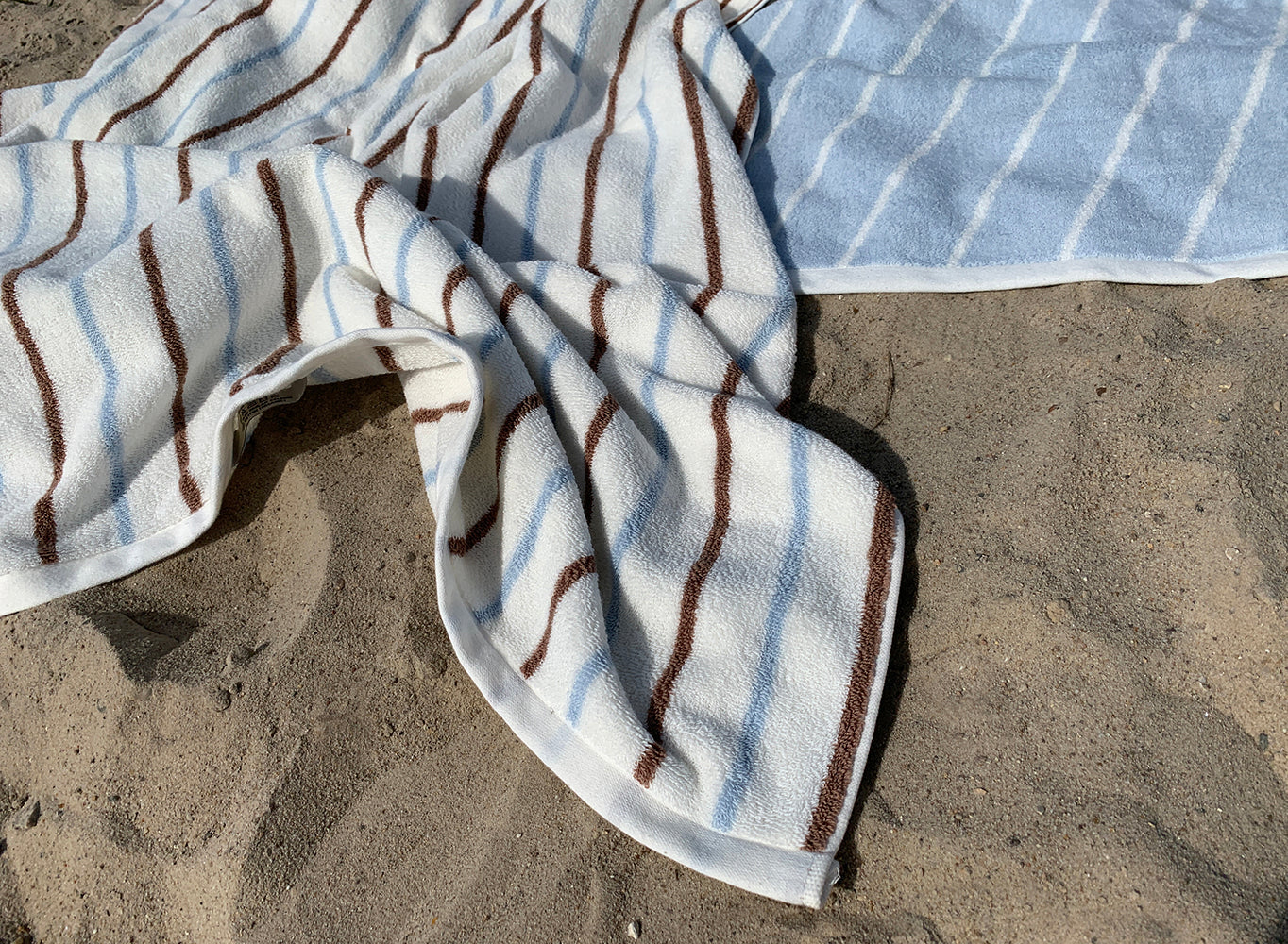 Raita Towel - 70x140 cm - Caramel / Ice Blue Towel OYOY 