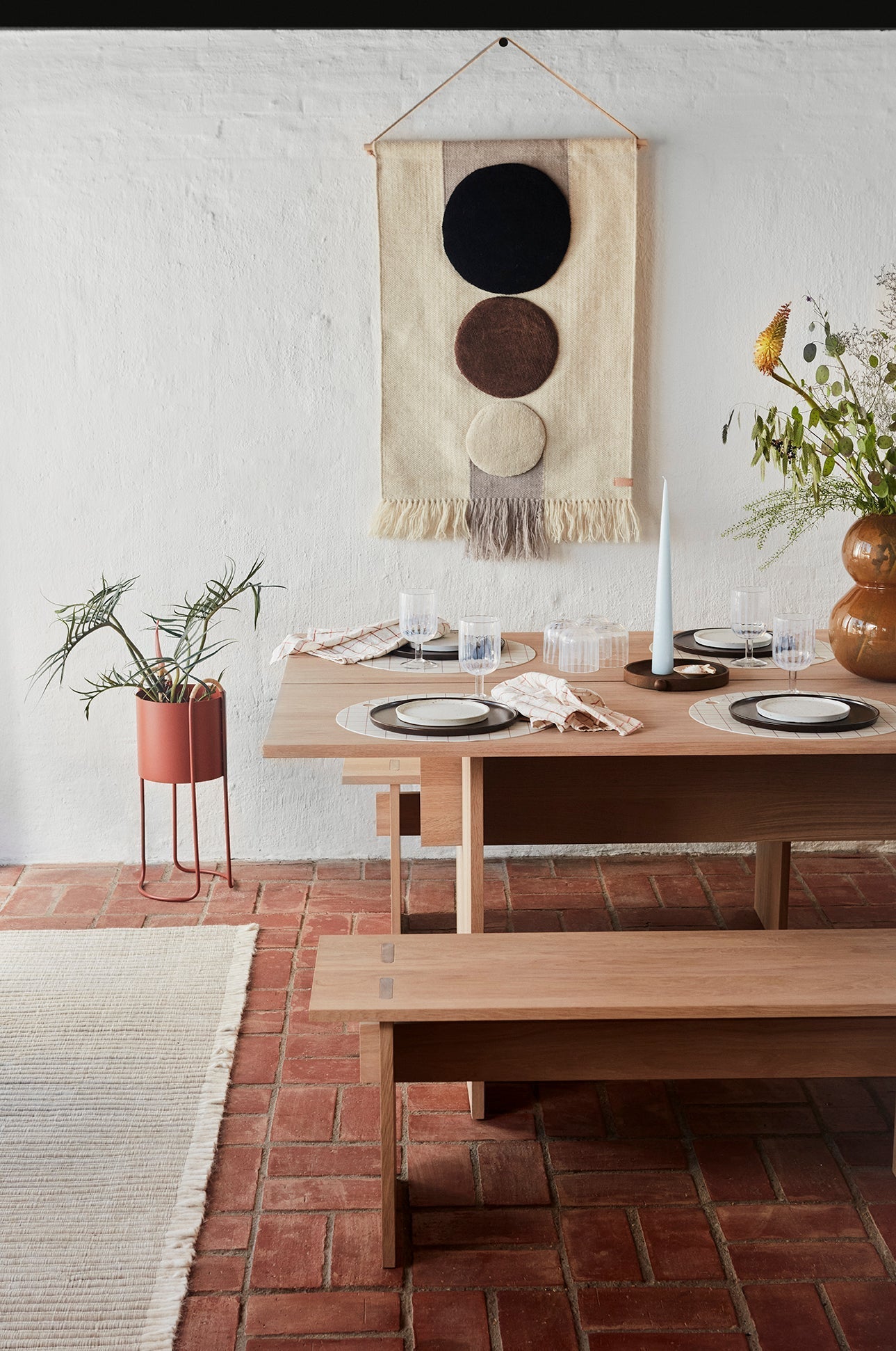Maru Wall Rug - Brown / Offwhite Wall decoration OYOY 