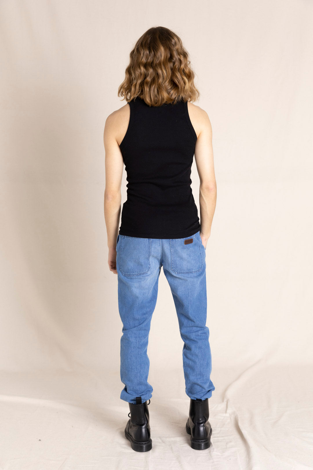 SKATER Medium Blue - Elasticed Bottom Chino Fit Pants | Women