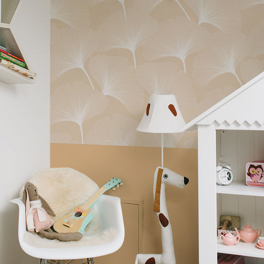 CLASSIC big gingko pattern ivory Wallpaper
