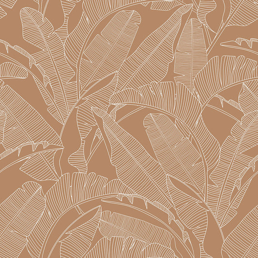 CLASSIC big palm leaves cinnamon Wallpaper