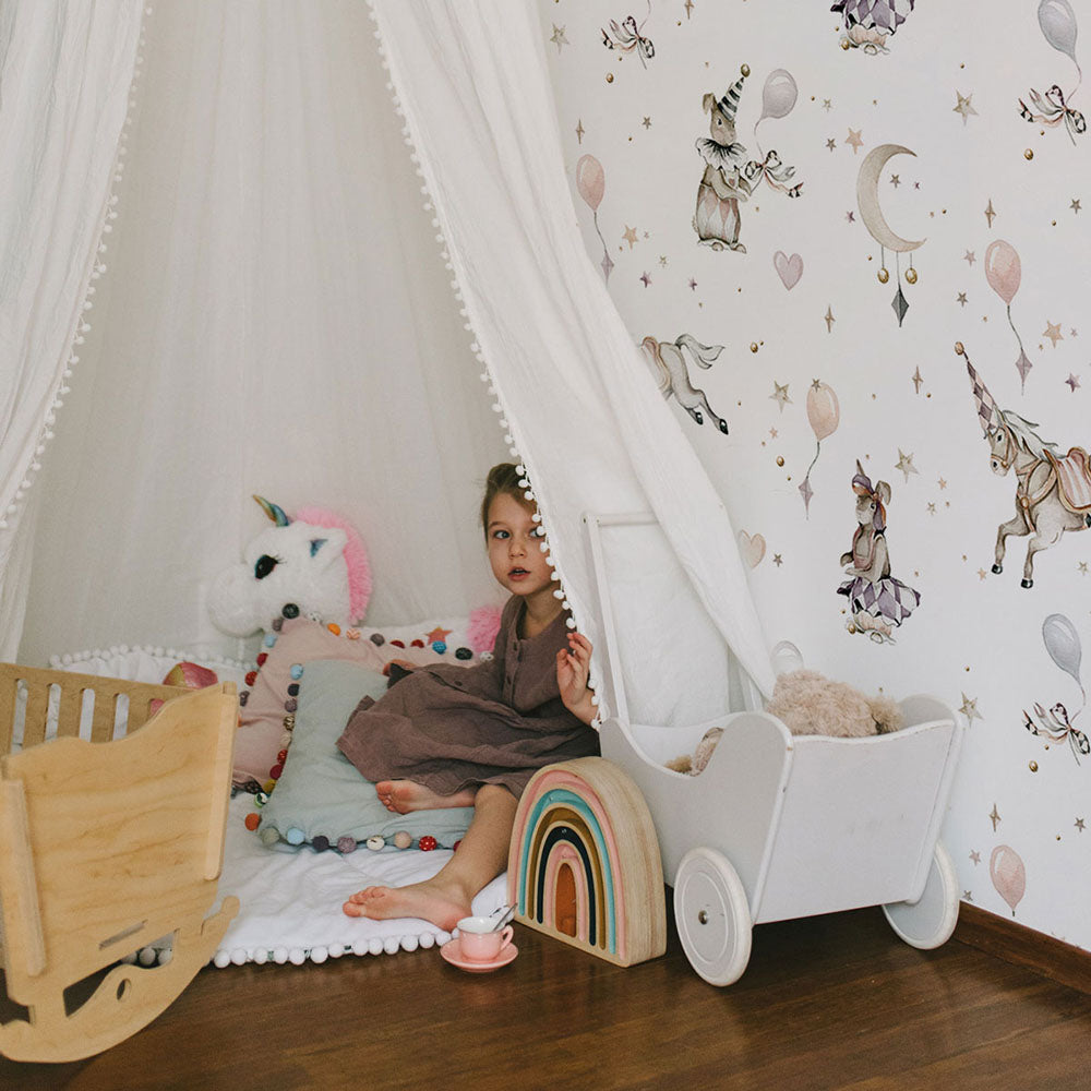 Girl's magic white / Toys from the attic Wallpaper