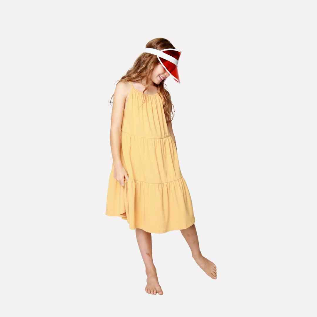 Paneled Dress: Honey