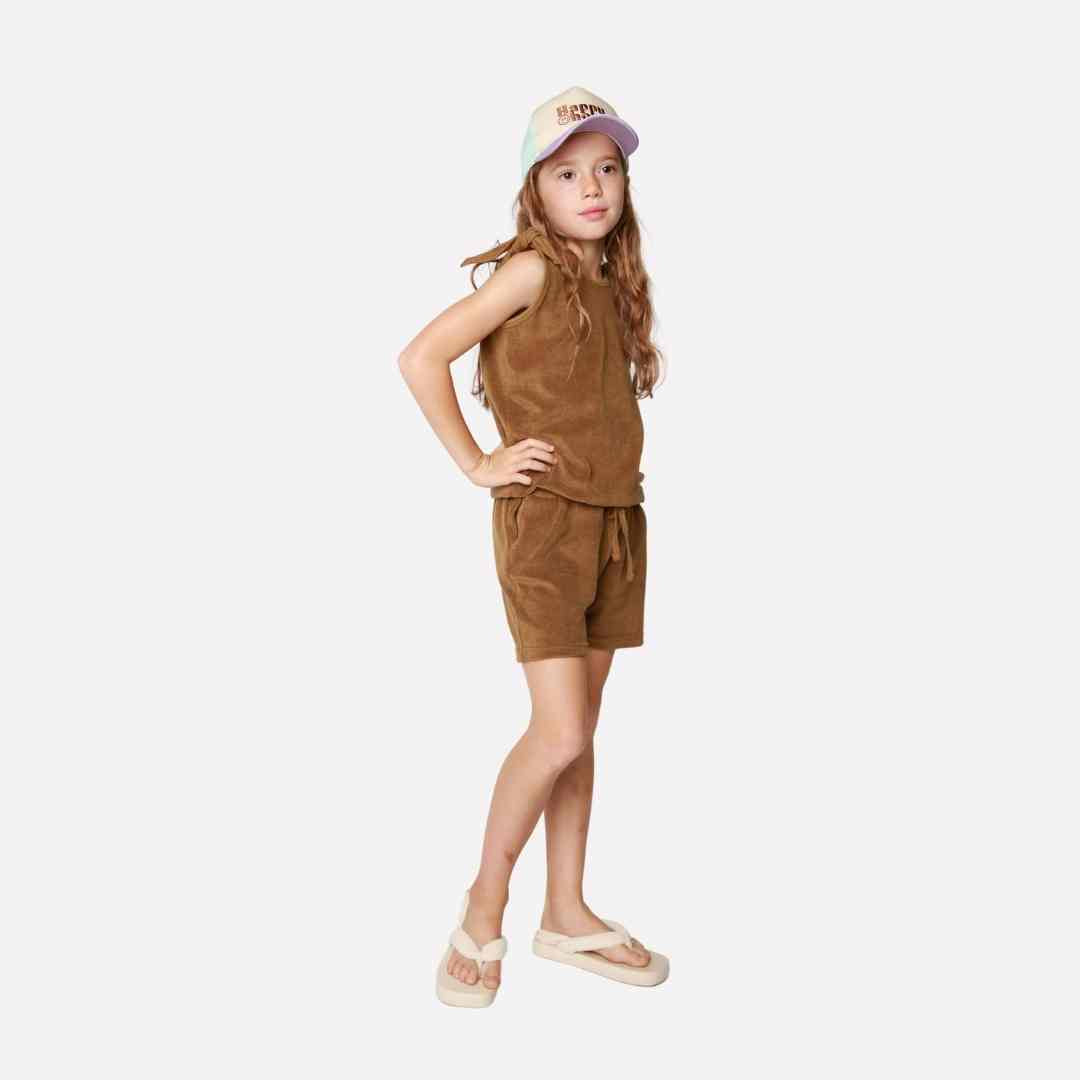 Towelling Playsuit: Breen