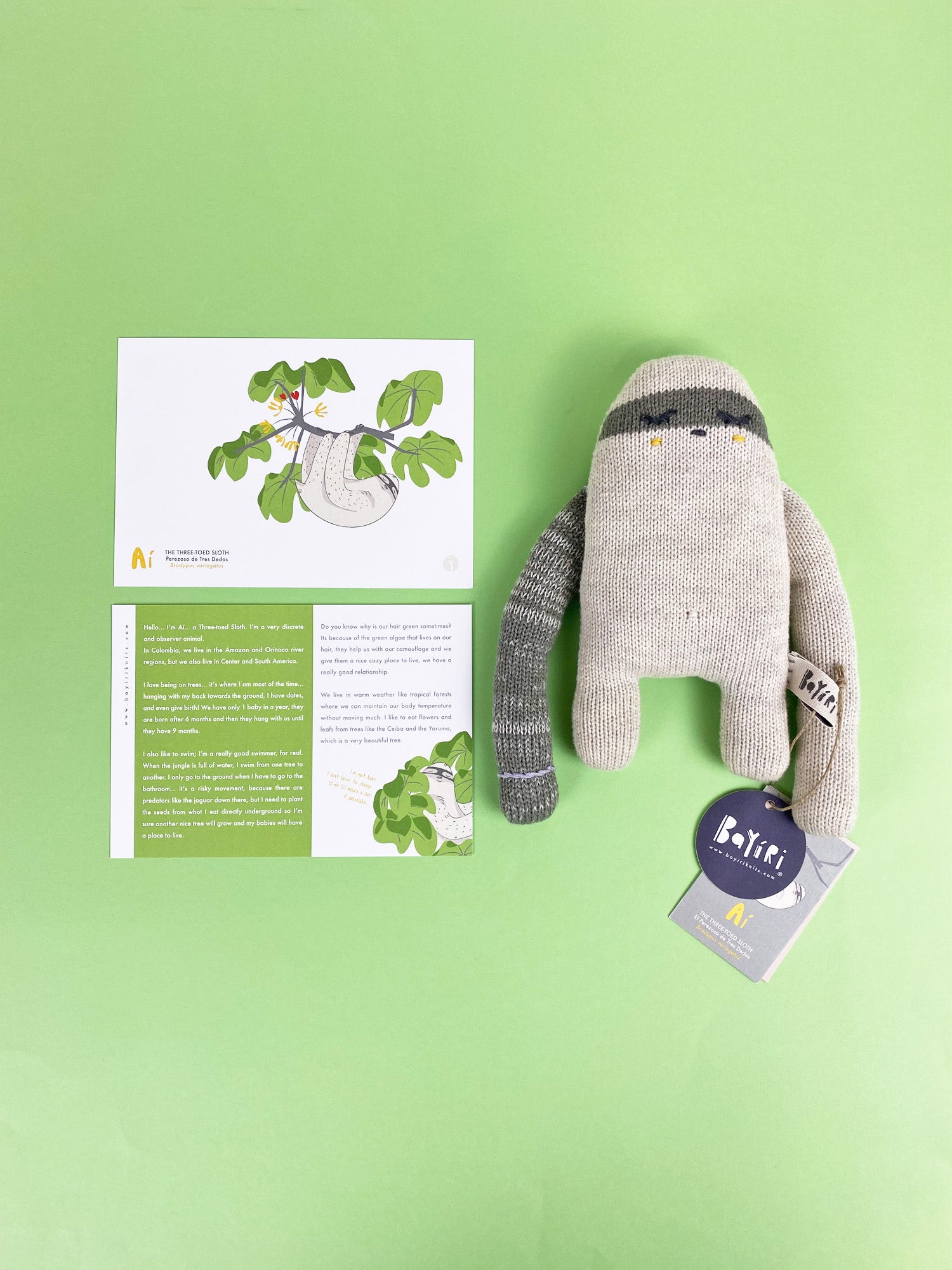 Aí The Three-toed Sloth Cuddly toys Bayíri 