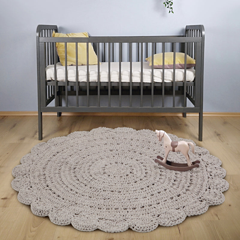 Alma Grey Crochet Child Carpet