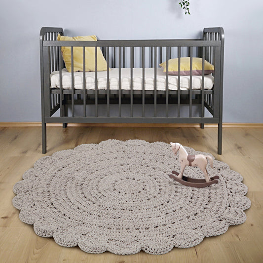 Alma Grey Crochet Child Carpet