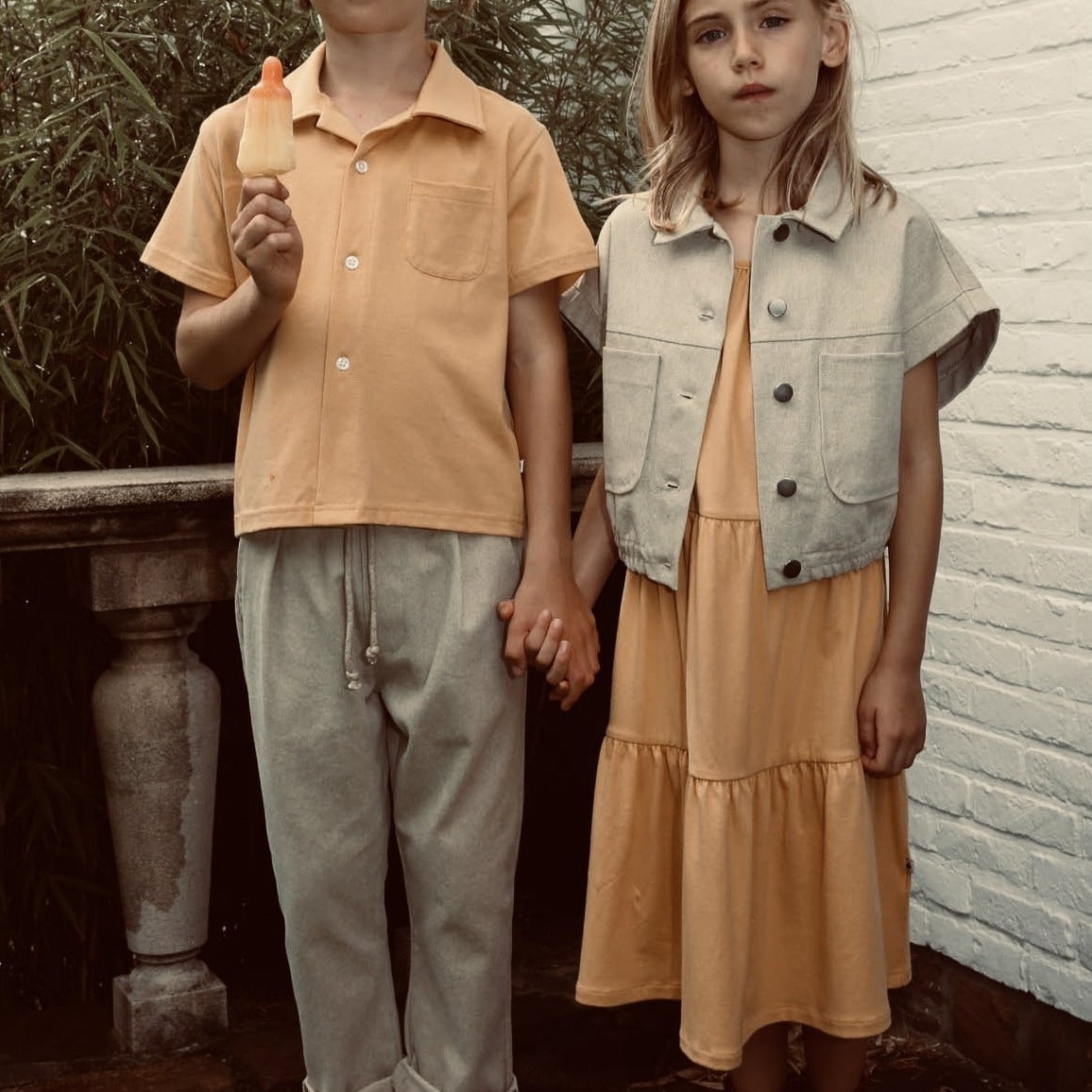 Paneled Dress: Honey