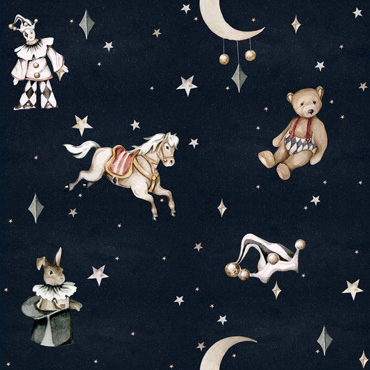 French characters in the night sky / Toys from the attic Wallpaper