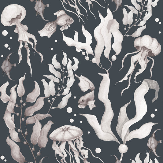 Magic of the Ocean Navy Blue BIG wallpaper