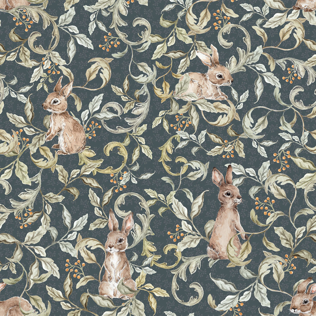 Rabbits grove dark Wallpaper