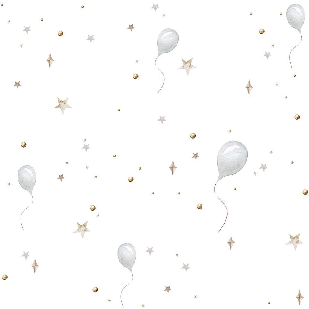 Balloons delicate white / Toys from the attic Wallpaper