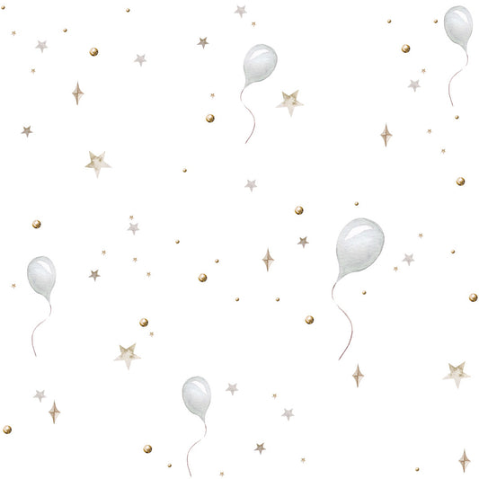 Balloons delicate white / Toys from the attic Wallpaper