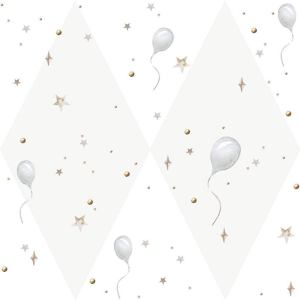 Balloons delicate gray / Toys from the attic Wallpaper