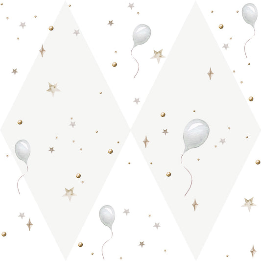 Balloons delicate gray / Toys from the attic Wallpaper