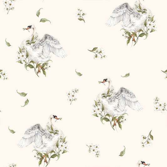 ROMANTIC SWANS WALLPAPER