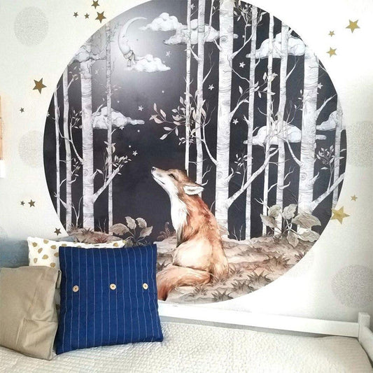 Fox in a Circle L Wall Sticker