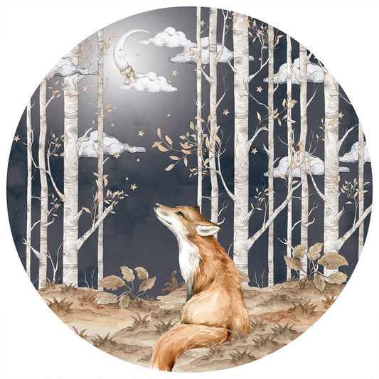 Fox in a Circle L Wall Sticker