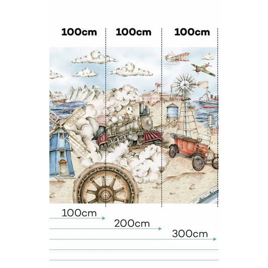 Industrial Evolution Wallpaper / From Past to Future - 300cm