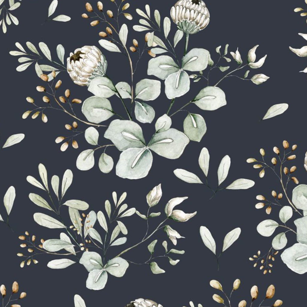 Clover Navy Blue Wallpaper