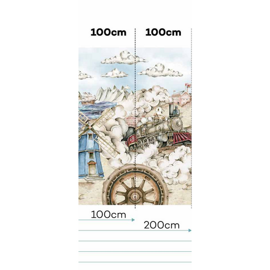 Industrial Evolution Wallpaper / From Past to Future - 200cm