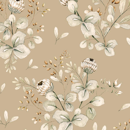 Clover Beige Wallpaper