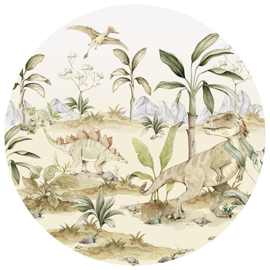 Dino World in a Circle L Wallpaper
