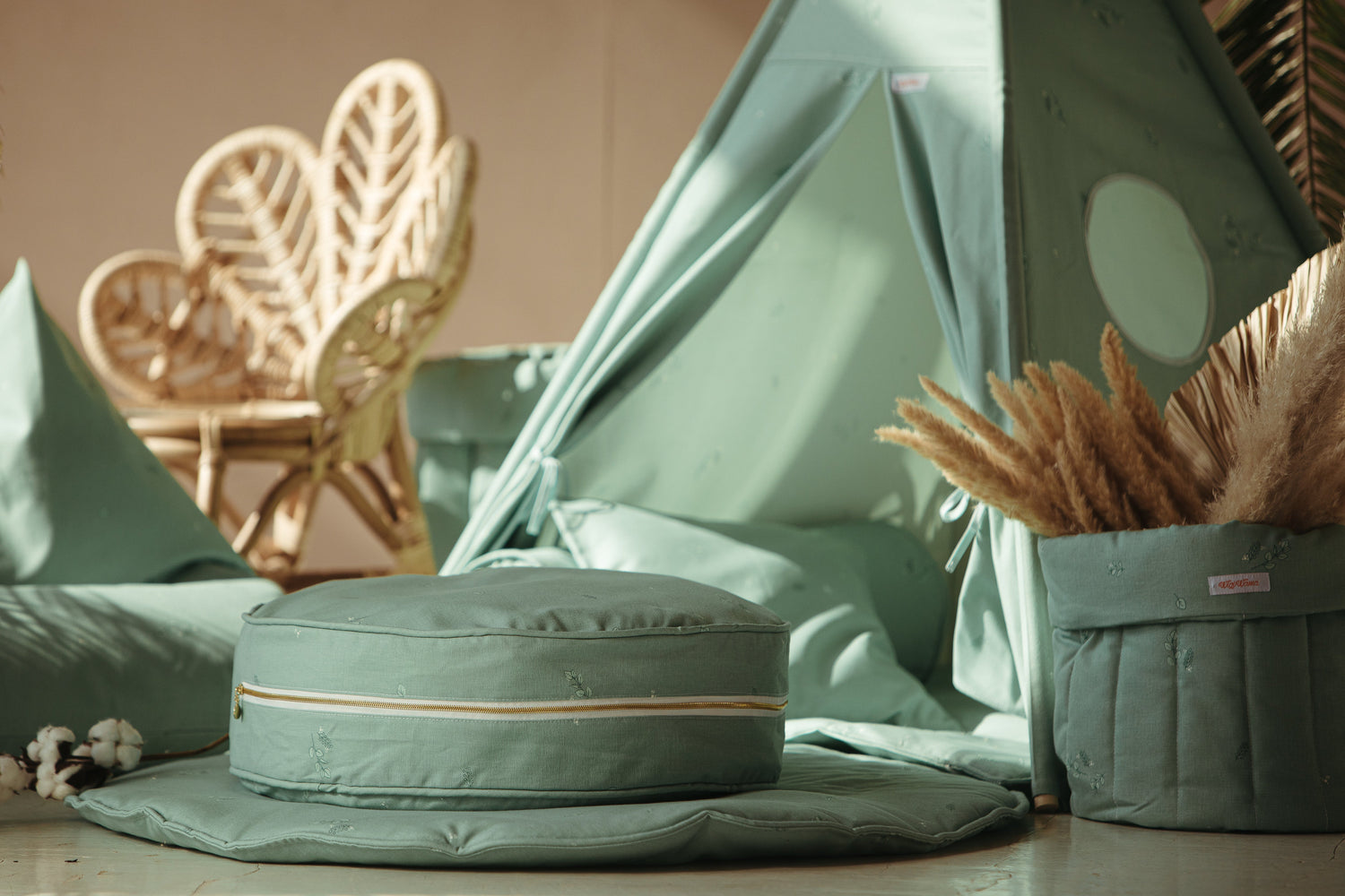 Minty Green Ottoman Beanbags Wigiwama 