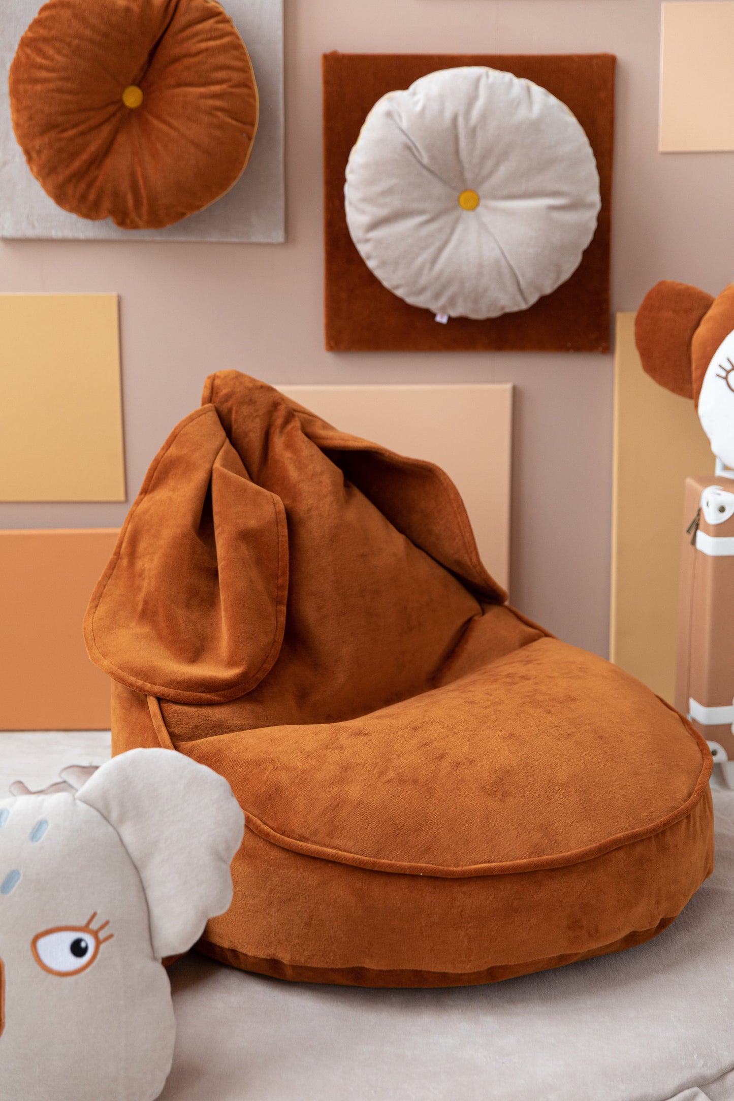 Velvet Cinnamon Bunny Beanbag Beanbags Wigiwama 