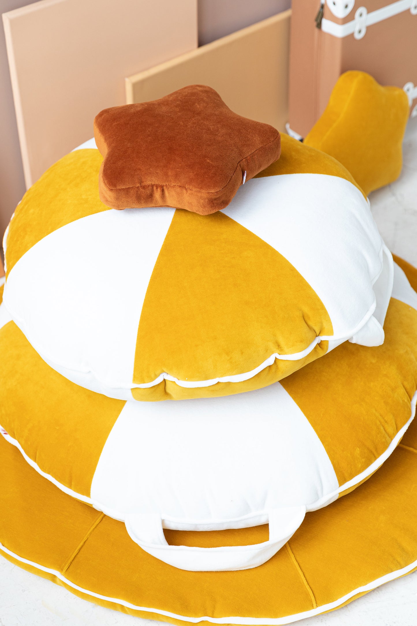 Mustard & White Cookie Beanbag