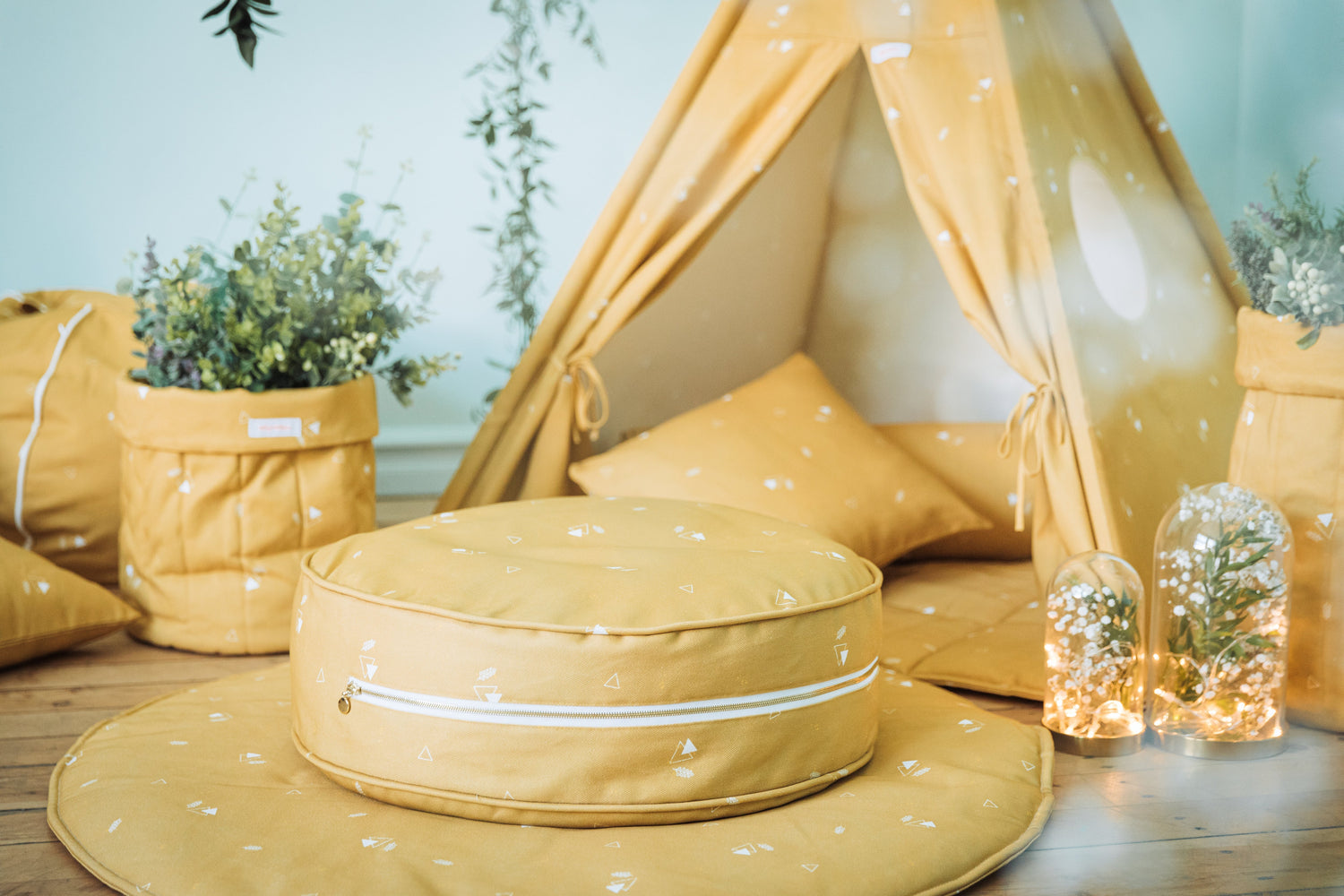 Honey Mustard Ottoman Beanbags Wigiwama 