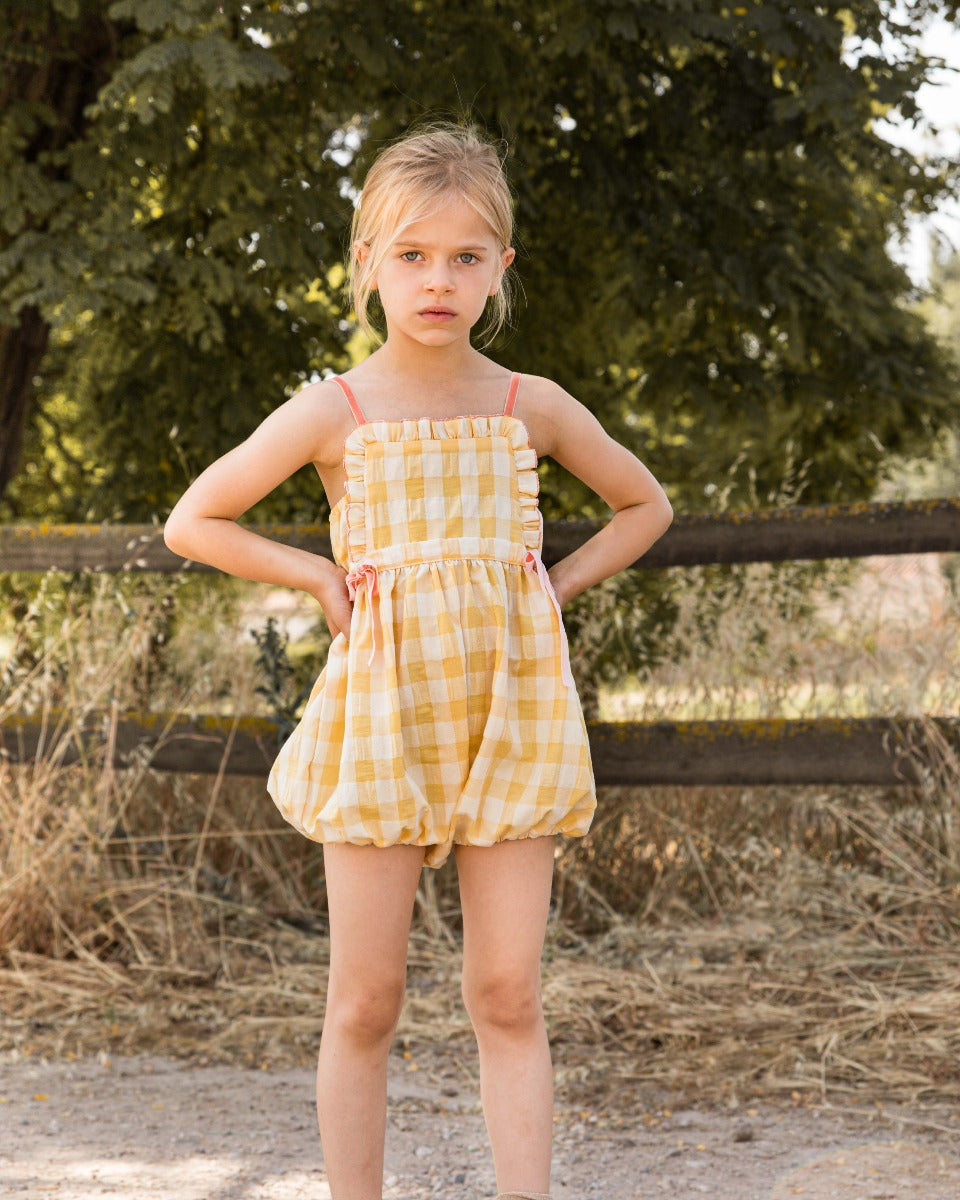Ada Playsuit Yellow Vichy Jumpsuits Cosmosophie 
