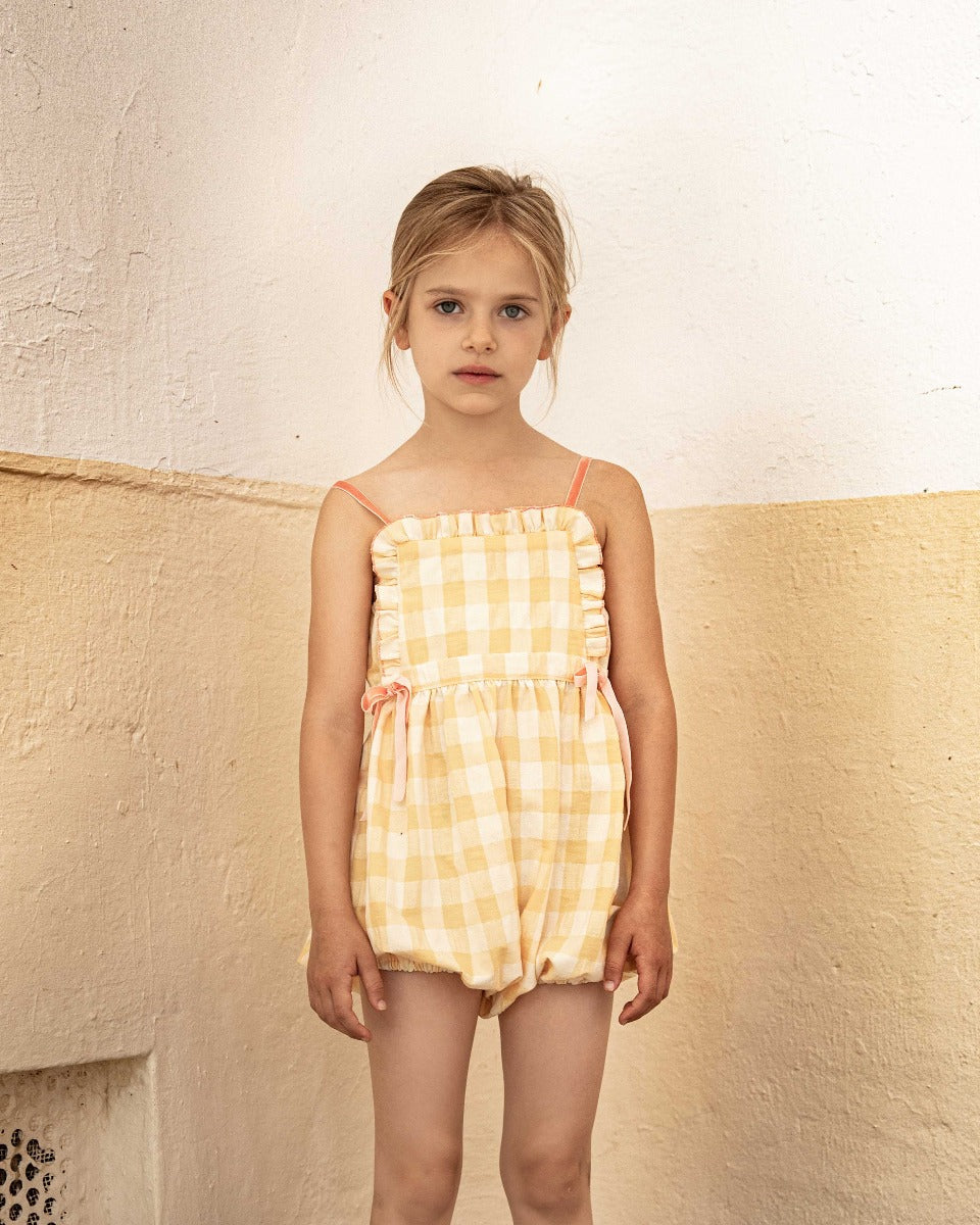 Ada Playsuit Yellow Vichy Jumpsuits Cosmosophie 