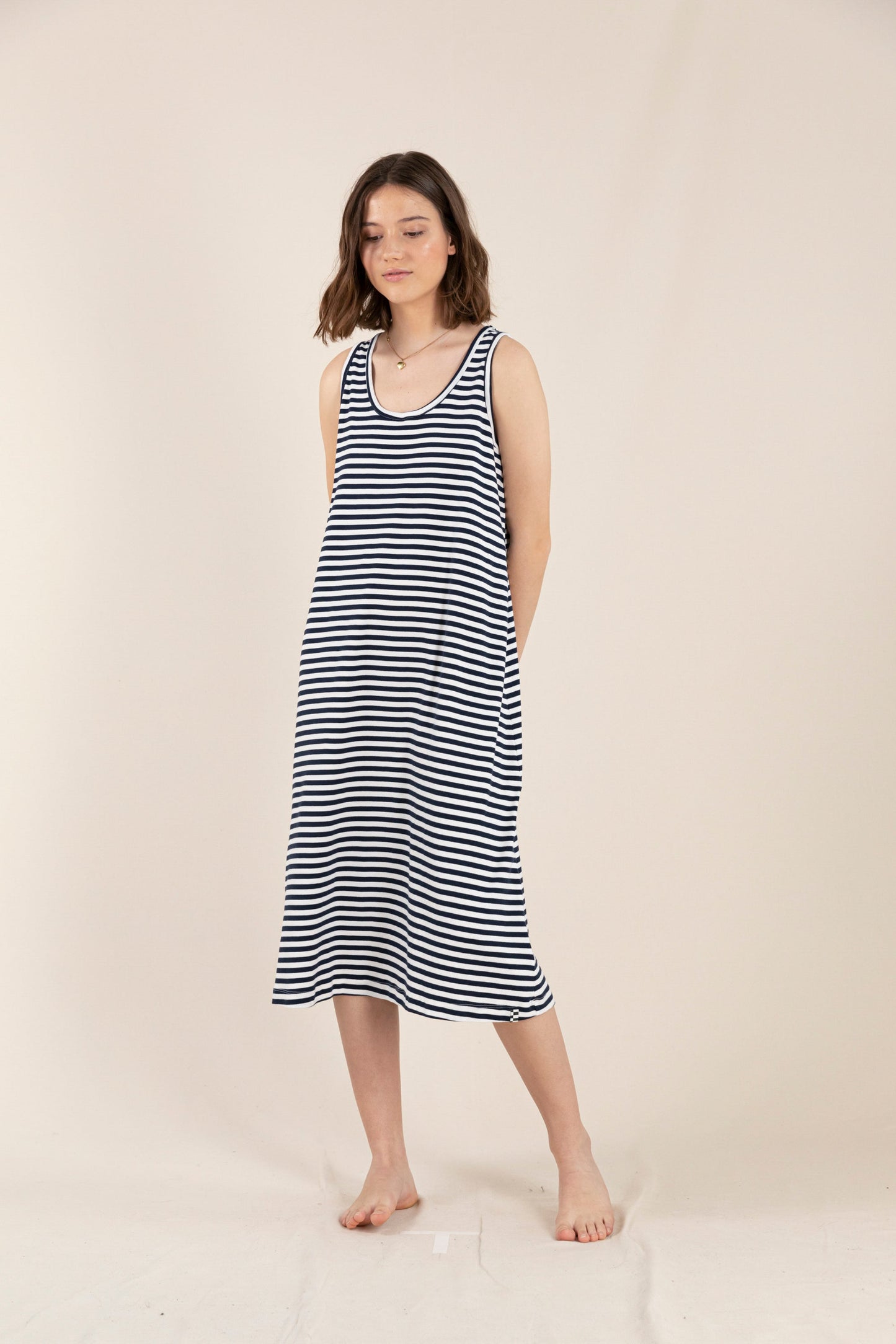 ARYA Navy S Stripes - Tank Top Dress