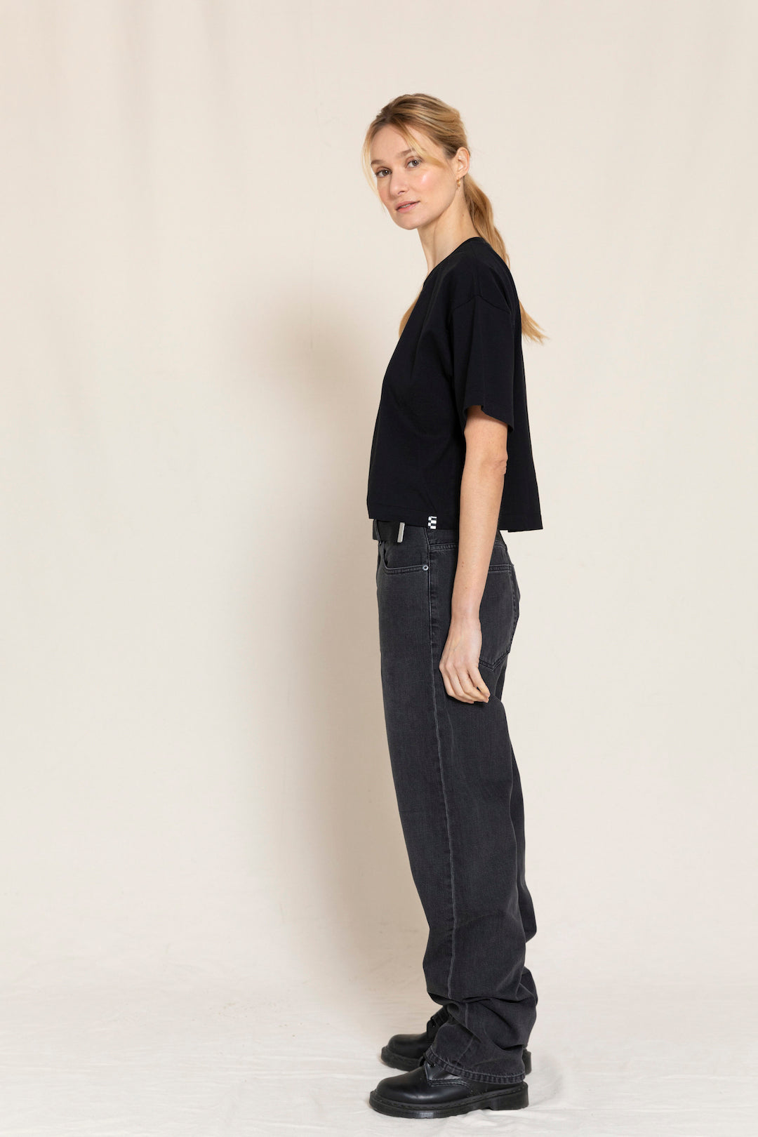 AUSTIN Black Denim - 5-Pocket Loose Fit Jeans