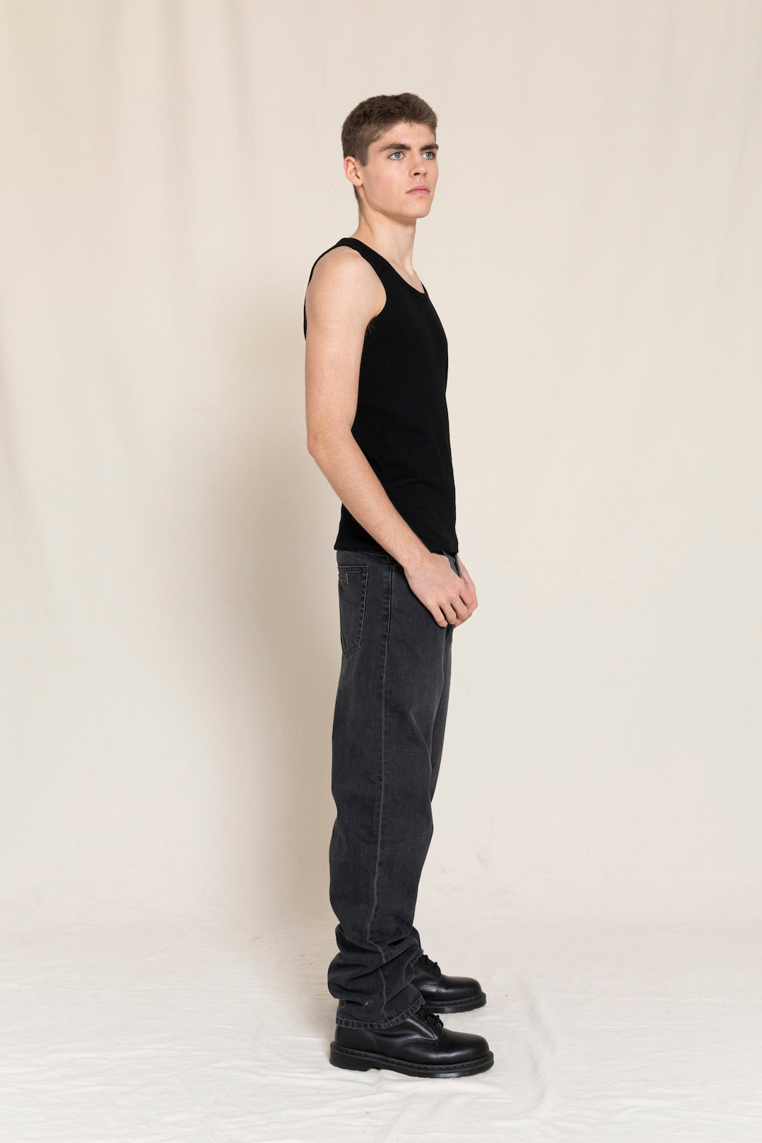 AUSTIN Black Denim - 5-Pocket Loose Fit Jeans