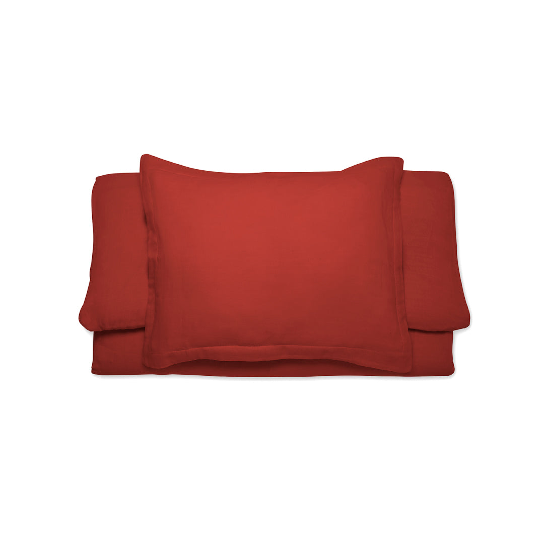 Alice - Terracotta organic cotton bedding set Bedding Bihan 
