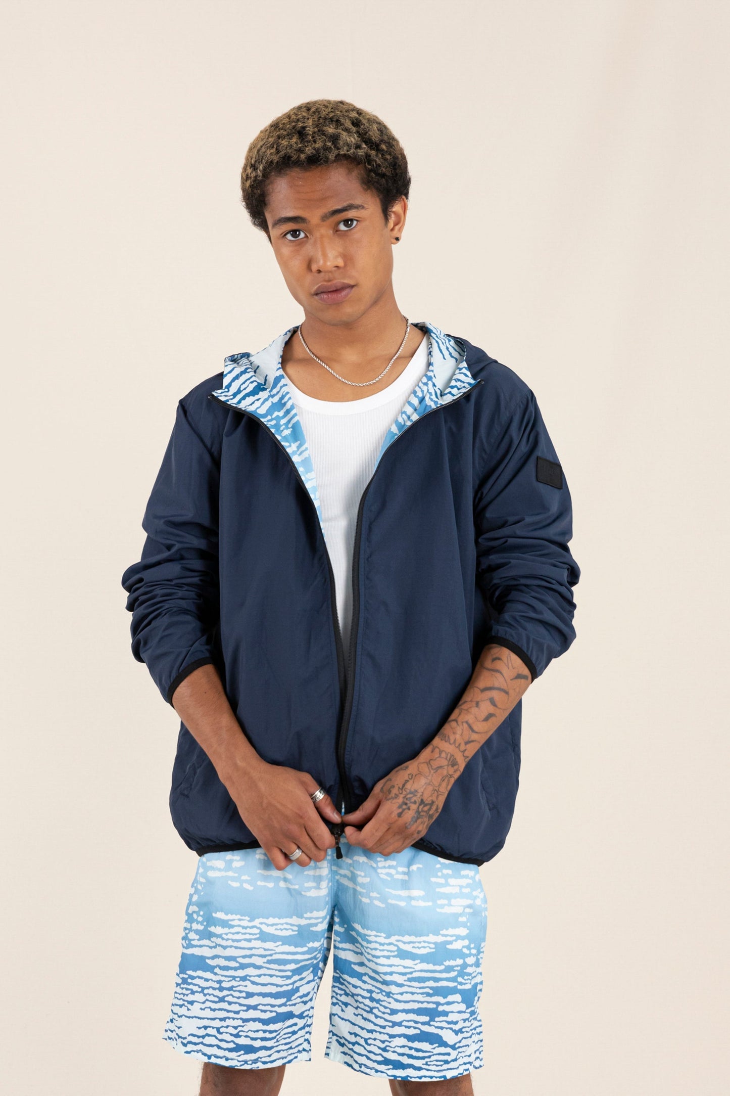 BUCKLEY WIND Dream Blue Cloud - Reversible Hooded Jacket | Women