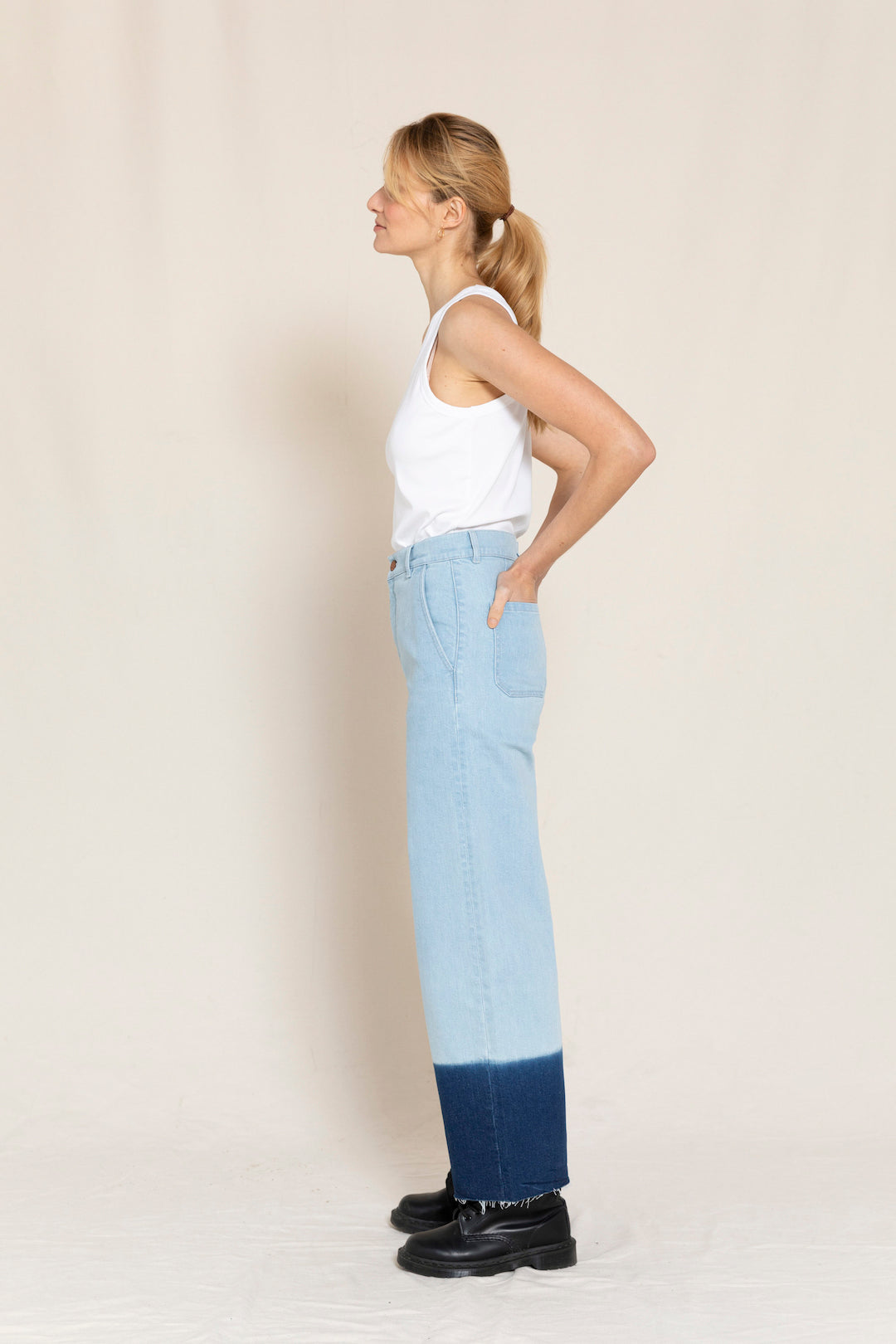 CHARLIE Super Bleached Bicolor - Loose Fit Cropped Jeans