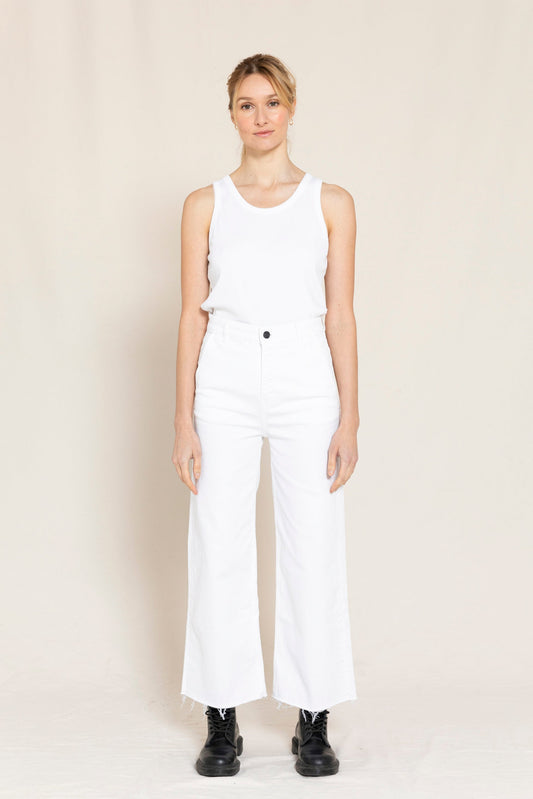 CHARLIE White - Loose Fit Cropped Jeans