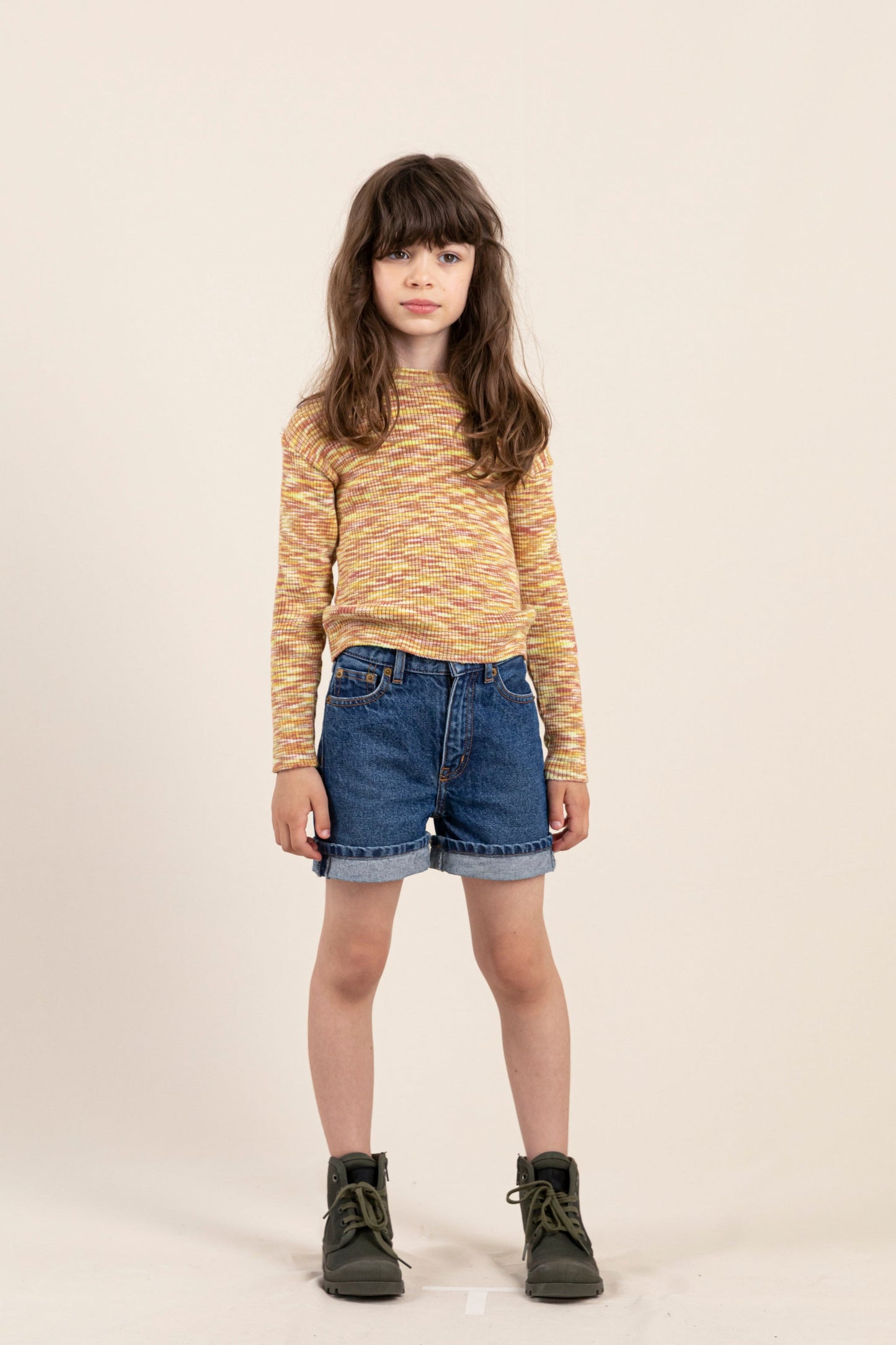 CHERRYL Medium Blue - High Waist 5-Pocket Shorts | Women