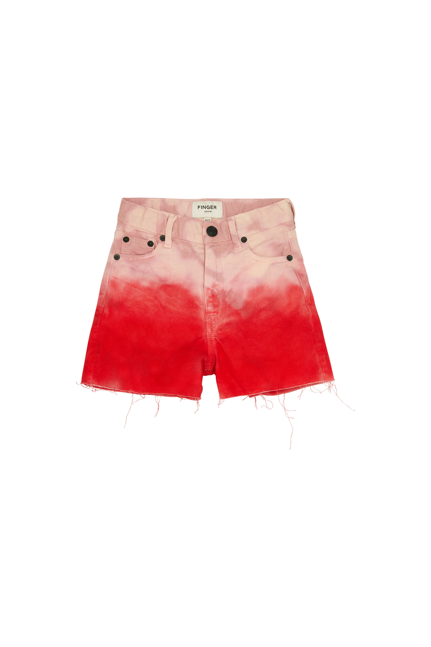 CHERRYL Paprika Tie & Dye - High Waist 5-Pocket Shorts