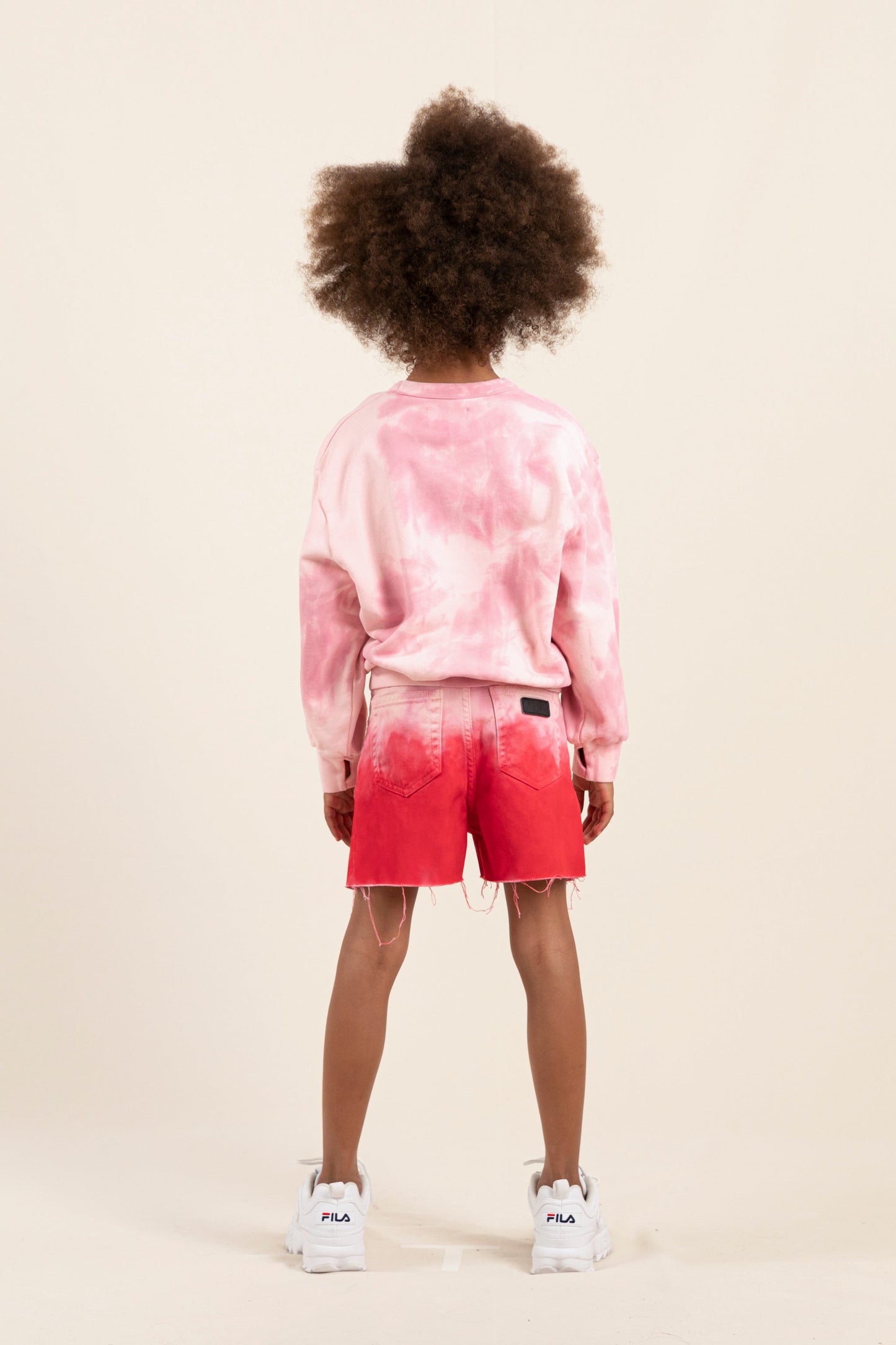 CHERRYL Paprika Tie & Dye - High Waist 5-Pocket Shorts | Women