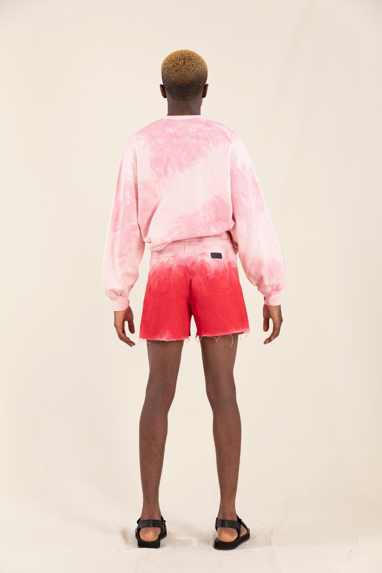 CHERRYL Paprika Tie & Dye - High Waist 5-Pocket Shorts