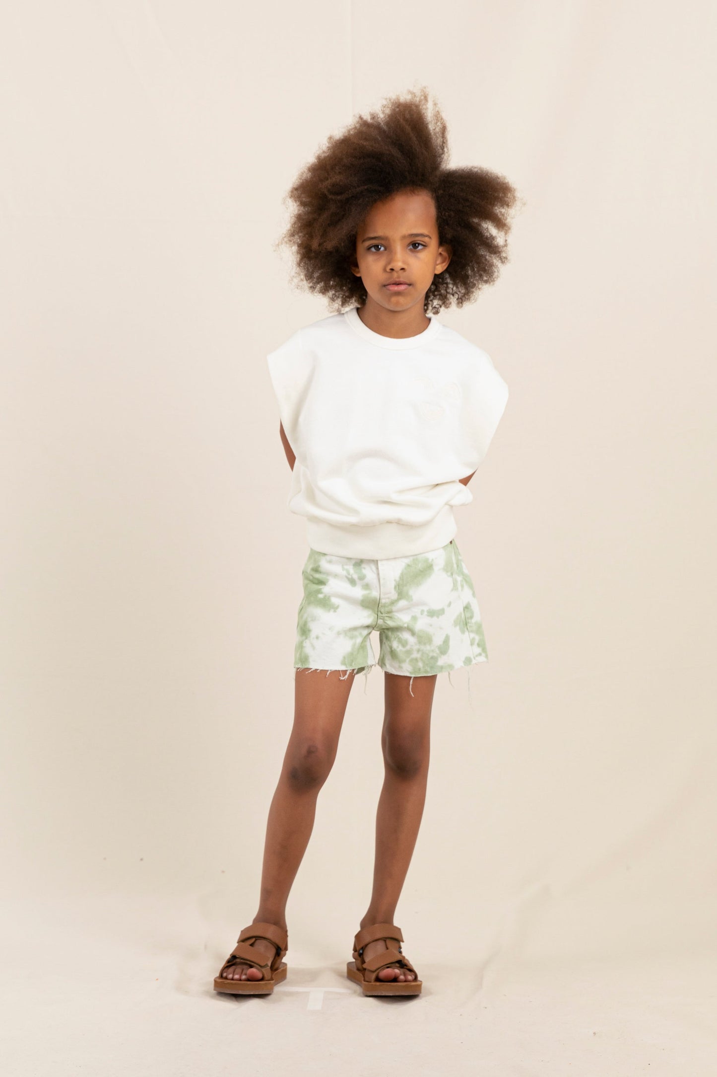 CHERRYL Pistache Tie & Dye - High Waist 5-Pocket Shorts | Women