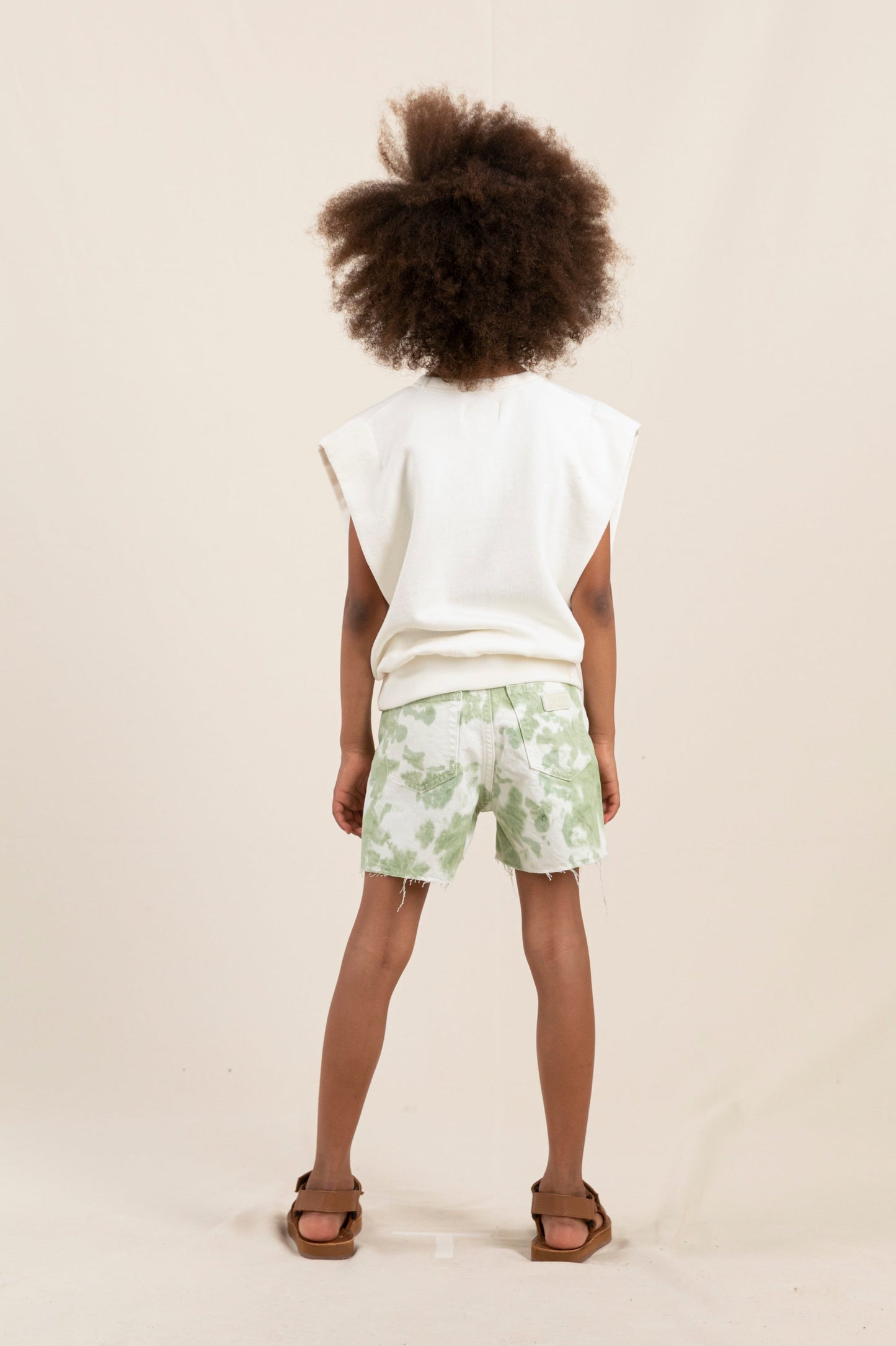 CHERRYL Pistache Tie & Dye - High Waist 5-Pocket Shorts | Women