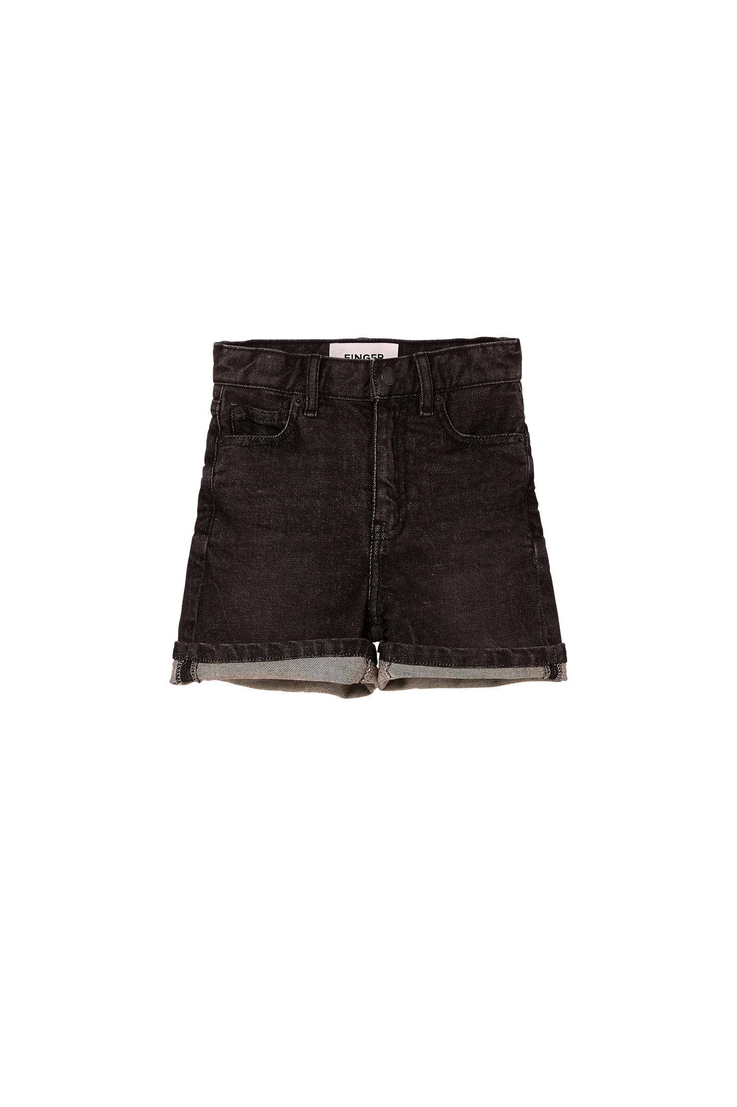 CHERRYL Snow Black - High Waist 5-Pocket Shorts | Women